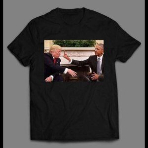 Obama Giving Trump The Finger Political Parody Shirt
